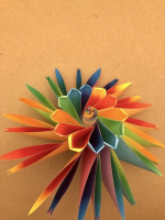 Step 17 12 petal kusudama: the inner petals curled
