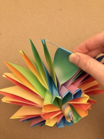 Step 18 12 petal kusudama: Curl the outer petals