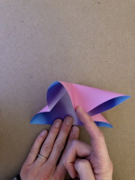 Step 4 12 petal kusudama: Squash to mak a base