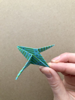 Step 7 medusa kusudama: Turn the model over and repeat the folds.