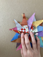 Step 9 starfish mandala: Make each point more slim.